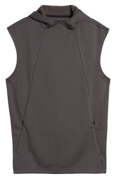 Cool and lightweight in a moisture-wicking fabric, this sleeveless hoodie is the perfect layer for your workout whether on the track or in the gym. Fixed hood Moisture-wicking fabric engineered for dryness and comfort 100% polyester Machine wash, tumble dry Imported Functional Sleeveless Stretch Activewear, Athleisure Crew Neck Gym Vest, 4-way Stretch Sleeveless Sportswear, Athleisure Athletic Fit Sleeveless Muscle Tee, Sleeveless 4-way Stretch Sportswear Activewear, Moisture-wicking Running Vest In Athleisure Style, Sleeveless 4-way Stretch Sportswear, Sleeveless Top With 4-way Stretch For Running, Sleeveless Athleisure Vest For Workout