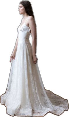 Fitted Floor-length Lace Dress, Gown With Detachable Long Train, Fitted Gown With Lace Back, Fitted A-line Dress With Delicate Lace, Fitted Lace A-line Dress, Fitted Lace Dress With Sweep Train For Gala, Fitted Gown With Detachable Long Train, Fitted Gown With Delicate Lace, Gala Lace Dress With Sweep Train