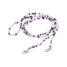 Uxcell 30" Beaded Eyeglass Chain Sunglasses Strap Holder Eyewear Retainer Chain, Purple Made of durable glass bead material, lightweight and high hardness. The beads are evenly arranged and are threaded through by a sturdy string and keep a good gap, so it does not break easily and can be used for a long time. The eyewear retainer chain provides fixed functions that keep the glasses around your neck and you can put down the glasses on your neck when you are eye want to rest, no need to find a ey Blue Adjustable Chain Glasses Chains For Summer, Summer Blue Glasses Chain With Adjustable Feature, Blue Glass Glasses Chains With Colorful Beads, Adjustable Purple Glass Glasses Chains, Multicolor Adjustable Glasses Chain, Beaded Eyeglass Chain, Beaded Sunglasses, Chain Sunglasses, Flat Hats