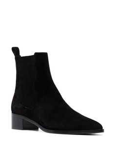 Scarosso Olivia Suede Ankle Boots - Farfetch Heel Black Boots, Chelsea Boots Men Outfit, Boots Men Outfit, Ankle Boots Black, Boots Suede, Chelsea Boots Men, Low Block Heels, Suede Ankle Boots, Black Ankle Boots