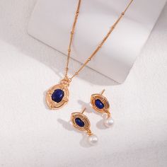 Introducing our Natural Lapis Lazuli Series - a touch of light retro court style fused with modern urban freshness. Our Pure Silver Lapis Lazuli Pearl Necklace embody this ethos, blending a light retro courtly design with traditional vintage luxury. Materials: - Natural Lapis Lazuli - 18k Gold Plated on Sterling Silver Note: Every pearl is unique. Items may vary from the pictures. Engagement Necklaces, Lapis Pendant, Lapis Necklace, Lapis Lazuli Jewelry, Lapis Lazuli Earrings, Lapis Lazuli Necklace, Retro Earring, Pearl Types, Natural Pearls