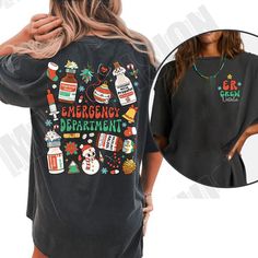 "Christmas ER Nurse Shirt, Christmas Nurse Shirt,Xmas ER Crew Funny ER Ed Nurse Tech Shirt,Emergency Room Rn Tshirt,Emergency Department Gift Welcome to Macievision Shop! I am so happy to see you here. HOW TO ORDER 1. Select the shirt 𝗦𝘁𝘆𝗹𝗲 2. Select the 𝗦𝗶𝘇𝗲 3. Select the shirt color 4. Select the quantity, 5. Click 𝗔𝗗𝗗 𝗧𝗢 𝗖𝗔𝗥𝗧. If you want to buy more than one, please go back to the listing and repeat the steps. \"If you have any question, please send us a message.\" BRAND If Medical Christmas Shirts, Nurse Tech, Ed Nurse, Sweater Drying Rack, Funny Nurse Shirts, Er Nurse, Emergency Department, Tech Shirt, Emergency Room