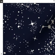 a black background with white stars and snow flakes