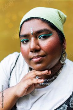 Stock Image: dark skinned Indian non-binary individual smiling in park 100 Face Challenge Board, 100 Heads Board, Life Drawing Reference, Reference Photos For Artists, Face Drawing Reference, Unique Faces, Human Reference, Face Sketch, Human Poses Reference