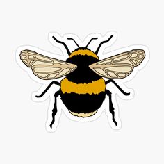 a yellow and black bee sticker