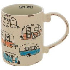 a coffee mug with campers on it