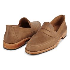 Business Casual Slip-on Moc Toe Loafers, Slip-on Moc Toe Loafers For Business Casual, Business Casual Plain Toe Loafers With Leather Sole, Moc Toe Slip-ons With Leather Lining For Workwear, Masculine Leather Shoes For Work, Masculine Business Casual Moccasins With Rubber Sole, Business Casual Almond Toe Moccasins With Rubber Sole, Workwear Moccasins With Leather Sole And Moc Toe, Plain Toe Loafers With Rubber Sole For Work