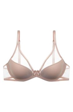 A plunging neckline fronts this underwire bra designed with mesh accents and lacy trim. Underwire Lined 83% polyamide, 17% elastane with 100% polyamide contrast Hand wash, dry flat Made in Italy Underwire Bra, Plunging Neckline, In Italy, Blush, Hand Wash, Nordstrom, Mesh, Trim, Italy