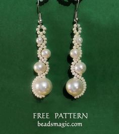 the earrings are made with pearls and beads