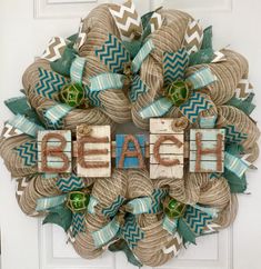 a wreath with the word sale spelled out on it