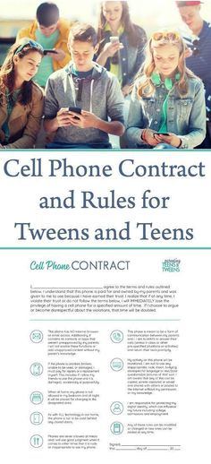 Quick And Easy Cell Phone Contract And Rules For Teens. #teens #tweens #parenting #printable #freeprintable #cellphonecontract #technology #kids #cellphones #contract #printablecellphonecontract via @sunshineandhurricanes Phone Rules For Teenagers, Periods Hacks, Periods Tips, Phone Rules, Technology Kids