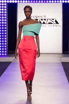 <em>Project Runway All Stars</em> recap: 'Mizrahi Madness' Project Runway Outfits, Macbeth Project, Stanley Hudson, Project Runway Dresses, Runway Fashion Vintage, Runway Fashion Dresses, Organza Jacket, Pink And Blue Dress, Mode Rose