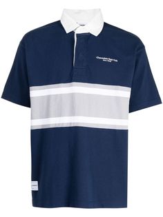 blue/white/grey cotton stripe detailing logo patch to the side embroidered logo at the chest polo collar front button placket short sleeves straight hem Button Down Polo, Detailing Logo, Polo Shirt White, Cotton Polo Shirt, Cotton Polo, Polo Collar, Grey Cotton, Button Placket, Collar Shirts