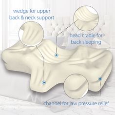 the back side of a pillow with instructions on how to use it