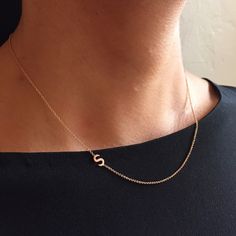 Shop this best seller and timeless 14k gold asymmetrical initial on a dainty cable link chain necklace, available in yellow gold, white gold, and rose gold. It makes for the perfect necklace with a modern twist, wear it with your initial or your loved one's. Made in L.A. Size of initial: Approx. 6mm Weight: Approx. 0.12 Grams Ships in 3-7 business days All personalized items are Final Sale Comes gift ready in a custom Zoe Lev jewelry box. Note: Each initial is thoughtfully connected to reduce th 14k Gold Initial Necklace, Sideways Initial Necklace, Gold Letter Necklace, Initial Necklace Gold, Gold Letter, Tiny Diamond, Everyday Necklace, Neck Piece, Gold Initial