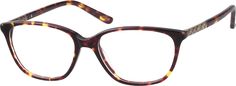 This subtle cat-eye shaped frame is a fresh and flattering look to add to your wardrobe. The full-rim silhouette comes with spring hinges for extra comfort and protection against breakage. On the temple arms are fashionable metal accents with an etched diamond pattern. Choose from classic tortoiseshell with bronze accents or cool blue tortoiseshell with silver accents. Please note the actual pattern on eyeglasses may vary slightly from the one pictured. | Zenni Women's Classic Cat-Eye Prescripti Tortoise Shell Glasses Women, Eye Glasses Shapes, Zenni Optical Glasses, Subtle Cat Eye, Tortoise Shell Glasses, Eye Prescription, Eyewear Trends, Rectangle Glasses, Tortoise Shell Cat