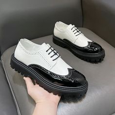 Brand Name: YomiorShoes Type: Brogue ShoesOrigin: Mainland ChinaUpper Material: Split LeatherPattern Type: Mixed ColorsModel Number: L2035578145210Insole Material: PUFit: Fits true to size, take your normal sizeLining Material: PUClosure Type: Lace-upSeason: Spring/AutumnDepartment Name: AdultOccasion: Office & CareerToe Shape: Round ToeOutsole Material: Rubber Elegant White Flat Heel Dress Shoes, Wedding Lace-up Shoes With Brogue Detailing, White Round Toe Oxfords For Formal Occasions, Elegant White Round Toe Oxfords, White Flat Heel Dress Shoes For Business, White Brogue Oxfords With Flat Heel, White Brogue Oxford Shoes With Flat Heel, White Flat Heel Oxfords With Brogue Detailing, Round Toe Oxfords With Rubber Sole For Weddings