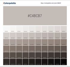 the color palette is shown in shades of brown, beige and dark gray with text that reads