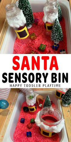 santa's sensory bin for toddlers to play with