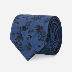 Experience the essence of a Chicago summer by the lake with The Lakeshore Collection. Each chambray linen necktie is unlined and lightweight, perfect for warm, sunny days. With shades of blue and neutral tones, these ties evoke the calm and sophistication of a lakeside retreat. | Men's Tie Bar: Lakeshore Florals Tie - Skinny, In Navy, Cotton, Floral Fitted Casual Cotton Ties, Casual Fitted Cotton Ties, Casual Summer Ties, Casual Blue Ties For Spring, Blue Summer Tie, Casual Blue Spring Ties, Navy Blue Suit Floral Tie, Navy Blue Groomsmen Suits Floral Tie, Summer By The Lake