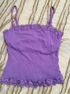 Vintage Stunning Masterpiece. Cosabella. Exquisite and must have for the collector of Art. Timeless beauty. Fitted Purple Top With Lace Trim, Purple Cotton Camisole Top, Fitted Lavender Camisole Top, Box Knot, Purple Coat, Top Tank, Purple Top, Petite Women, Cute Casual Outfits