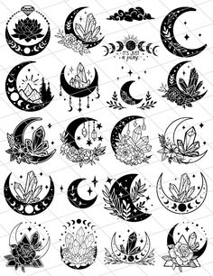 the moon and stars tattoo designs