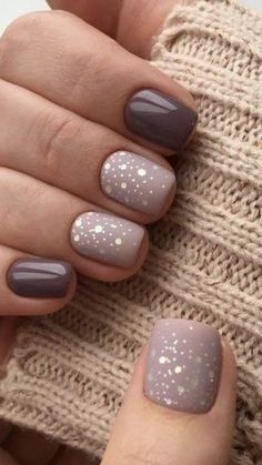 Glitter Gel Nail Designs, Unghie Sfumate, Fall Gel Nails, Glitter Gel Nails, Cute Gel Nails, Fall Nail Colors, Dipped Nails, Gel Nail Designs, Manicure Y Pedicure