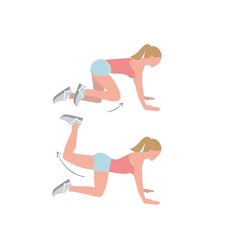 a woman is doing an exercise with dumbs on one leg and another in the other