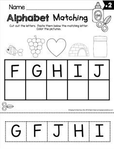 the alphabet worksheet for preschool to learn how to write and draw letters with pictures