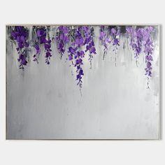 Wisteria Flowers Texture Painting Purple Flowers Canvas Art For Sale Wisteria Flowers Texture Wall Art Decor Delivery Company, Contemporary Minimalist, Linen Canvas, Minimalist Wall, Professional Artist, 21 Days, Acrylic Paints, Silver Frame, Color Style