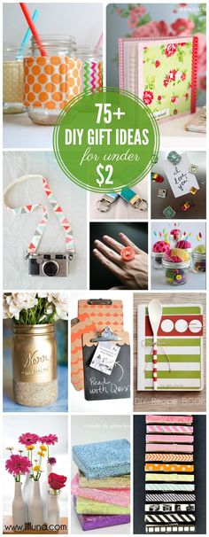 a collage of different crafts and crafting items with the words 75 diy gift ideas for under $ 2