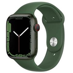 an apple watch with a green band