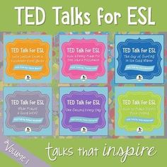 the cover of ted talks for esl, volume 1 by ted talks that inspire