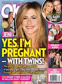 the cover of ok magazine with an image of two people and one is smiling at the camera