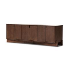 the sideboard is made from wood and has four doors