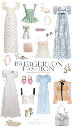 Bridgerton Fashion, Dresses Pastel, Regency Dresses, Bridgerton Inspired, Outfit Ideas For Church, Regency Era Fashion, Pastel Design, Casual Attire For Women, Regency Dress