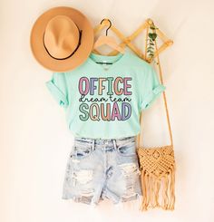 Office Squad Dream Team Shirt, Office Squad Shirt, Front Office Ladies, Front Office Squad, Office Lady, Office Crew Shirt, Office Team Gift ❤ Click here to view our additional trendy collections ↓ https://nowgift.etsy.com/ ❤ Bella Canvas Tee and Gildan Tee are both beloved Soft Unisex T-shirts, and most customers say they are True to size. Gildan Tee is a little more relaxed, but it doesn't make a big difference. If you have any questions about the size or customization, please feel free to send us a message. I'll give you a detailed guide :) ❤ Production and Shipping time * Each shirt is made to order  * Production time : 2-5 business days (Excluding the weekend) * Shipping time : 3-5 business days  Most U.S. customers received orders within 6-11 days of the order date.  If you have a de Third Grade Shirts, 3rd Grade Teacher Shirts, Prek Teacher Shirts, Kindergarten Graduation Gift, Third Grade Teacher Shirts, Slp Shirts, Speech Therapy Shirts, Kindergarten Teacher Shirts, Kindergarten Shirts