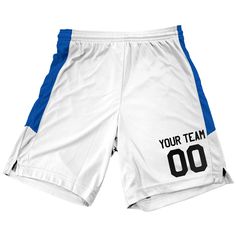 Enhance your game with our Custom Basketball Shorts for Men. Featuring a Contrast Mesh Side Panel, each pair can be personalized with a customized name and number on the left leg. Complete your look by coordinating with a matching jersey.==Custom Shorts==1. Name:2. Number:Special Requests.If you would like a color or type style other than the default color shown please indicate what type style & color:Choose from 18 Lettering Colors. If you want a lettering color other than the default black and white shown please let us know. Lettering colors are white, black, royal blue , navy blue, scarlet red, athletic gold, dark green, kelly green, shark teal, columbia blue, orange, maroon, purple, pink, grey, old Missouri gold, Vegas Gold and Texas orange. Outline color choices are black or white and Blue Team Spirit Sports Bottoms, Blue Cotton Bottoms For Sports Events, Team Spirit Sports Shorts, White Team Spirit Athletic Shorts For Sports, White Athletic Shorts For Sports With Team Spirit, Team-colored Training Bottoms Short, Team-colored Training Shorts, Blue Bottoms With Elastic Waistband For Sports Events, White Cotton Training Shorts