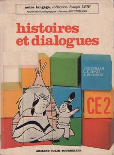 an old french book with cartoon characters on it's cover and the title, history et dialogues ce 2