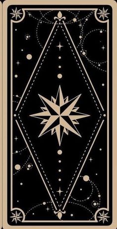 a playing card with an image of a star in the middle and stars around it