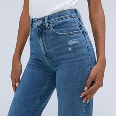 The Way-High® Jean Distressed – Everlane Mid-rise Flare Jeans With Frayed Hem, High Rise Cropped Jeans In Medium Wash, Medium Wash High Rise Jeans For Everyday, Trendy High Rise Medium Wash Cropped Jeans, Trendy High Rise Flare Jeans For Everyday, Medium Wash High Rise Relaxed Fit Flare Jeans, Mid-rise Medium Wash Flare Jeans For Everyday, High Rise Cropped Jeans In Denim Blue, Everyday Jeans With Frayed Straight Hem