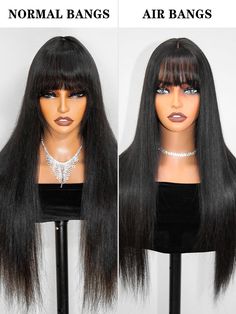 Hair Name: Bangs Wig Hair Style: Straight Wigs With Bangs Hair Length: 8-30 inch Wig Weight: 200-320g/Wig (Depending on Lengths and Density) Color: Natural Black #1B Density: 180% Cap Size: Medium, about 22.5inches Quality: 100% Virgin Human Hair Last for One More Year Hairline Bangs Shipment: DHL, FedEx, or UPS 5-7 business days. Normal Bangs, Straight Wig With Bangs, Hair Machine, Full Bangs, Bangs Wig, Straight Wigs, Virgin Hair Wigs, Blue Wig, Wig Hat