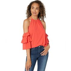 New With Tag Cece Off-The-Shoulder Ruffled Knit Top Color: Coral Sunset Size: Xl Get Ready For A Weekend Of Style And Fun In The Cece Off-The-Shoulder Ruffled Knit Top Featuring A Classic Off The Shoulders Ruffle Top With Half-Sleeves And Straight Hemline. Spring Off-shoulder Ruffle Top, Fall Ruffled Off-shoulder Top, Casual Off-shoulder Top With Ruffles, Trendy Ruffled Off-shoulder Top For Day Out, Trendy Off-shoulder Ruffle Top For Day Out, Trendy Off-shoulder Top With Ruffles For Day Out, Trendy Spring Off-shoulder Top For Brunch, Trendy Off-shoulder Top For Spring Brunch, Trendy Cold Shoulder Off-shoulder Top For Day Out