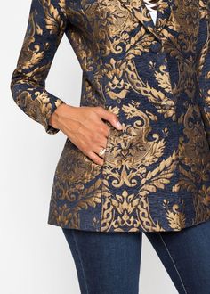 Brocade Print, Abaya Design, Blazer Style, Abaya Designs, Evening Jackets, Clothes To Make, Indian Outfit, Print Placement