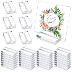 PRICES MAY VARY. Package Includes: you will receive 40 pieces of clear acrylic stands, sufficient quantity can meet your daily use and replacement needs; And versatile design can satisfy your various decorating needs, and you can also share them with your friends and family members. Note: cards are not included Proper Size: acrylic place cardholders measure about 2 x 1.2 x 0.4 inches; The slot measures 0.12 inch in width, 0.2 inch in depth; Wedding sign holders are suitable for most wedding sign Card Display Stand, Wedding Table Number Signs, Table Number Stands, Acrylic Card, Acrylic Table Number, Table Number Holders, Table Card Holder, Card Display, Table Place Cards