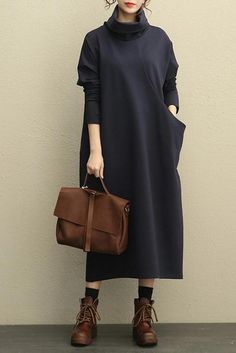 Non-stretch Long Sleeve Sweater Dress, Casual Solid Long Sleeve Dress For Winter, Casual Long Sleeve Dress For Winter, Casual Long Sleeve Solid Color Dress For Winter, Casual Long Sleeve Dress For Fall, Plain Long-sleeve Shift Dress, Plain Long Sleeve Casual Dress, Casual Plain Long Sleeve Dress, Solid Long Sleeve Long Dress For Fall