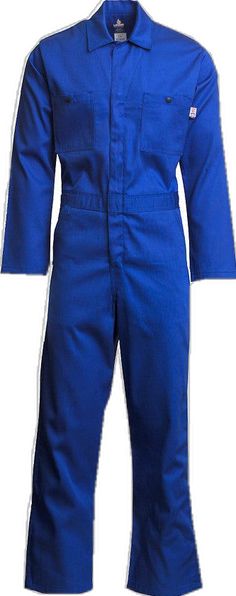 7oz. FR Economy Coveralls | 100% Cotton - www.lapco.com Cotton Overalls For Workwear, Solid Cotton Overalls For Workwear, Long Sleeve Blue Cotton Overalls, Cotton Fabric, The 100, Collage, Fabric, Pins