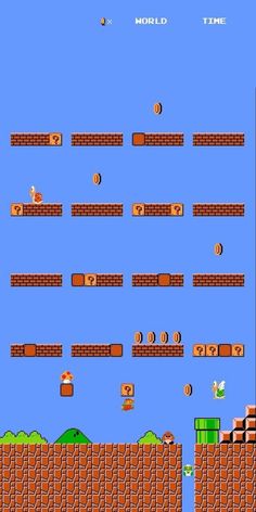 an old - school video game is shown in the style of mario's world