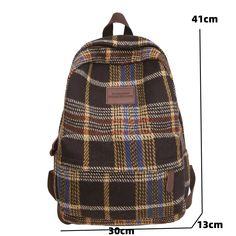 BACK TO SCHOOL Vintage Plaid Woollen Cloth Women's Backpack Student Book Backpacks for Teenage Girls School Bags Large CapacityTravel Rucksack SPECIFICATIONS Main Material: nylon Lining Material: POLYESTER Backpacks Type: Softback Interior: Cell Phone Pocket Interior: Interior Compartment Handle/Strap Type: soft handle Exterior: Solid Bag Closure Type: zipper Technics: school bag Capacity: 20-35 Litre Item Type: Backpacks Carrying System: Arcuate Shoulder Strap Gender: Unisex Rain Cover: No Mode Brown Bag For School, Back To School, Trendy Yellow Student Backpack, Multicolor Casual Backpack For Study, Casual Multicolor Backpack For Study, Casual Brown Backpack For Study, Casual Multicolor Study Backpack, Satchel Backpack For Back To School, Back To School Satchel Backpack For Study, Adjustable Strap Backpack For Back To School