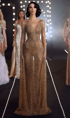 Chic and Holland HF110165 - Illusion Bateau Beaded Gown Gala Dresses Elegant Long Sleeve, Gala Dresses Elegant, Glazed Lips, Event Gowns, Dream Building, Dresses Elegant Long, Award Show Dresses, Gold Gown, Action Photography